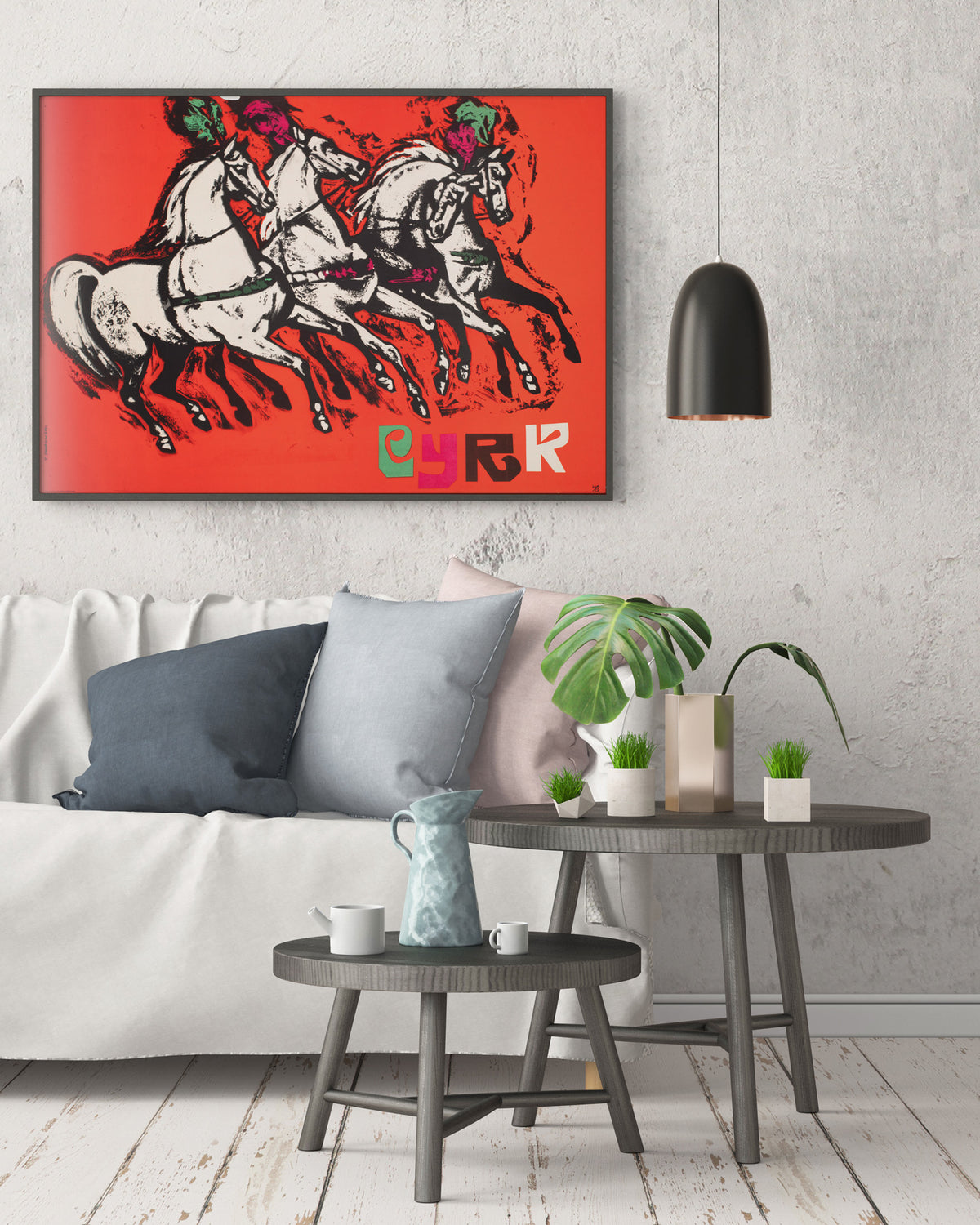 Cyrk Four Horses of the Apocalypse 1965 Polish Circus Poster, Jodlowski