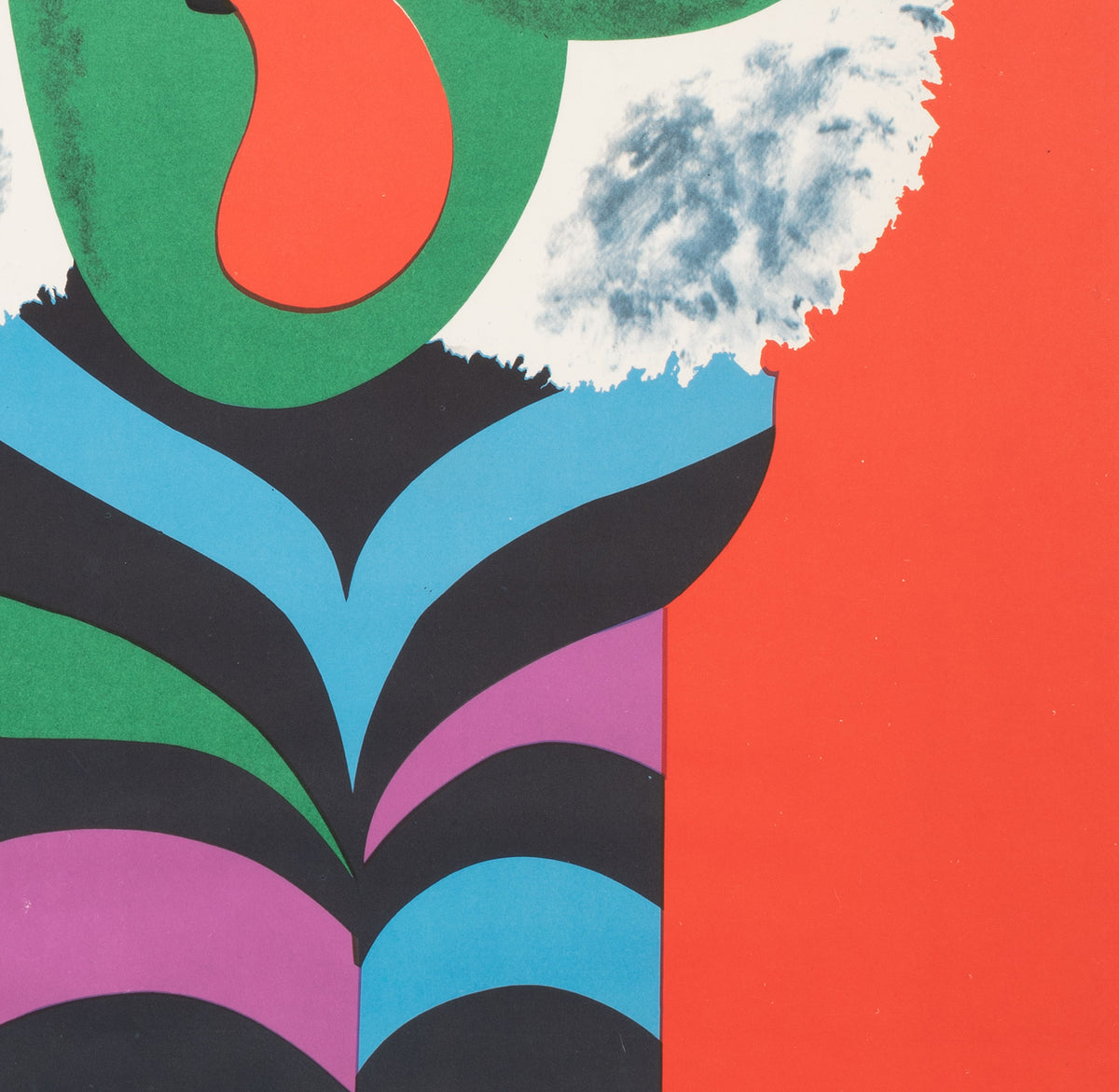 Cyrk Large Stripy Cat 1975 Polish Circus Poster, Hilscher - detail