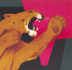 Cyrk Leaping Lioness 1963 Polish B1 Circus Poster, Tadeusz Jodlowski - detail