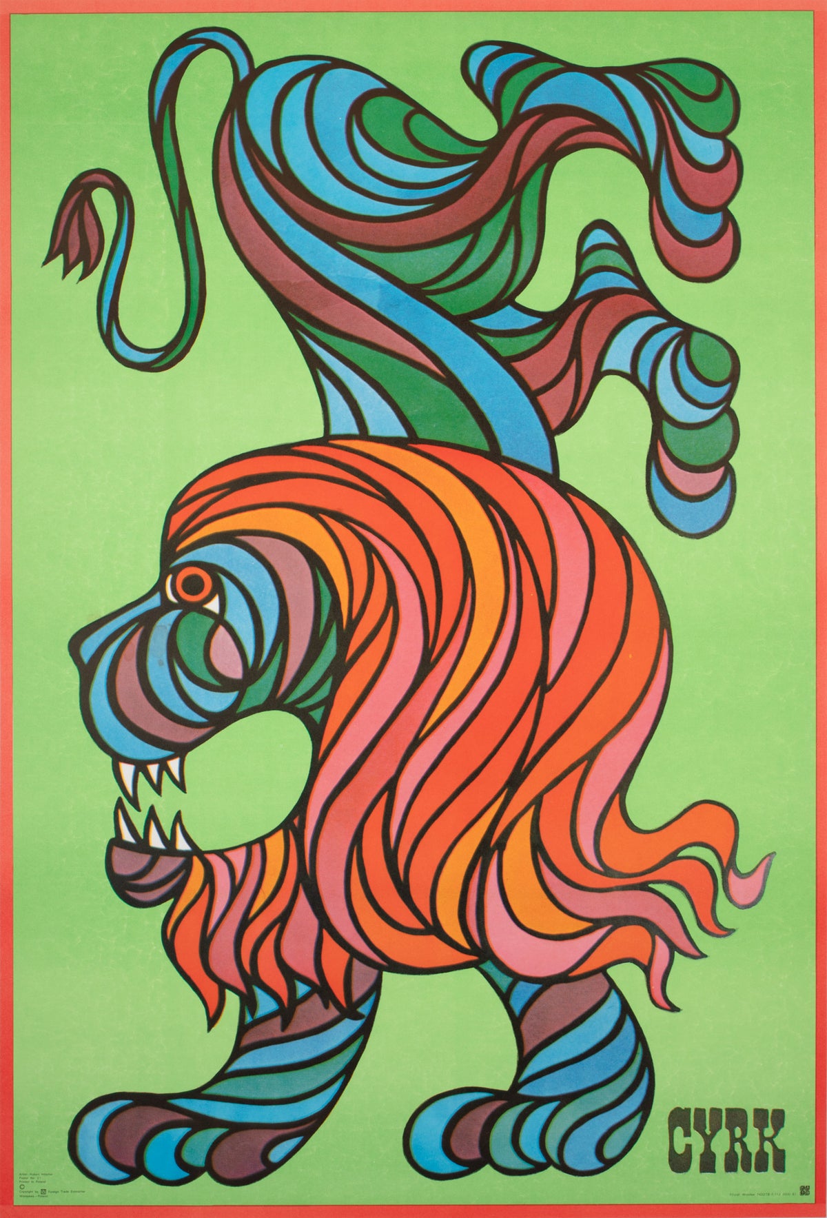 Cyrk Lion Acrobat R1978 Polish Circus Poster, Hilscher