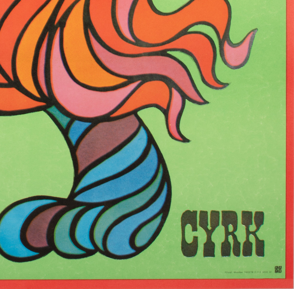 Cyrk Lion Acrobat R1978 Polish Circus Poster, Hilscher - detail