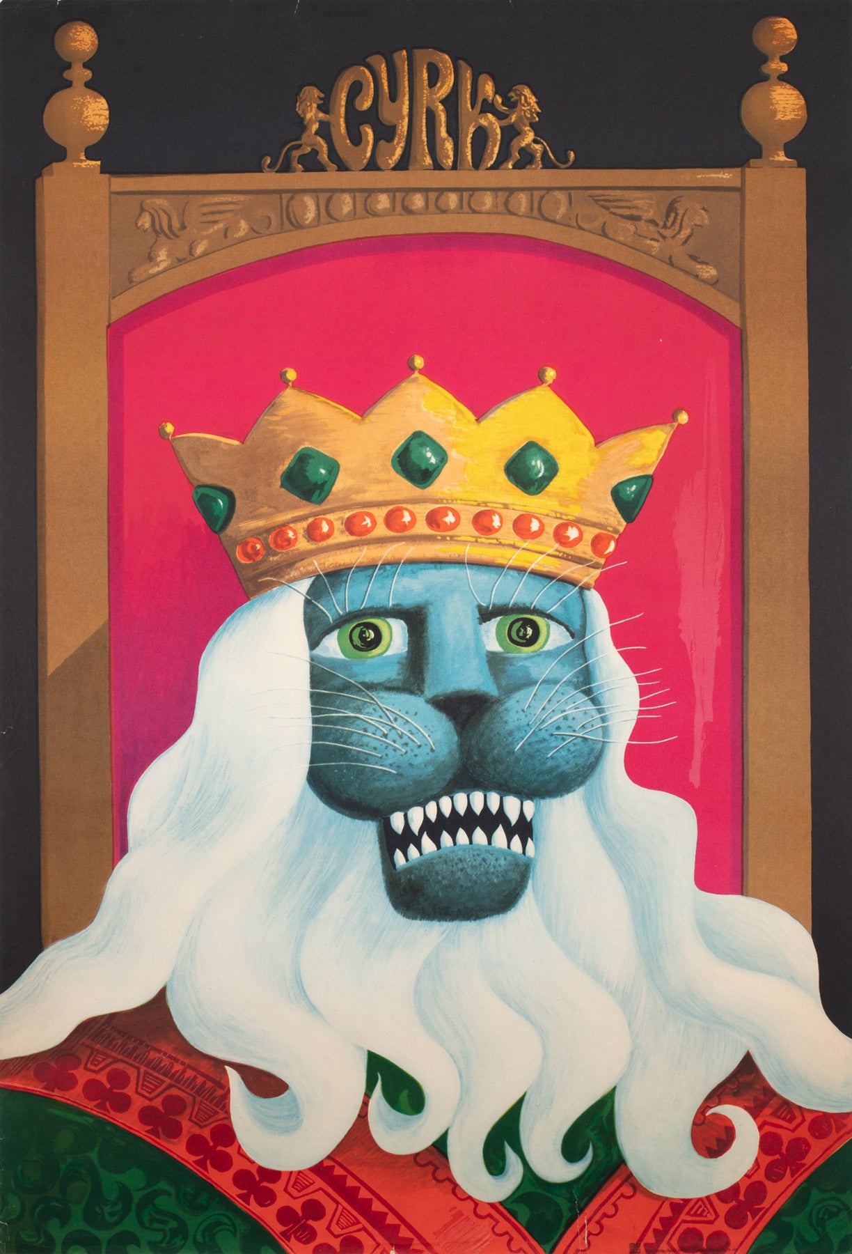 Cyrk Lion King 1975 Polish Circus Poster, Hilscher