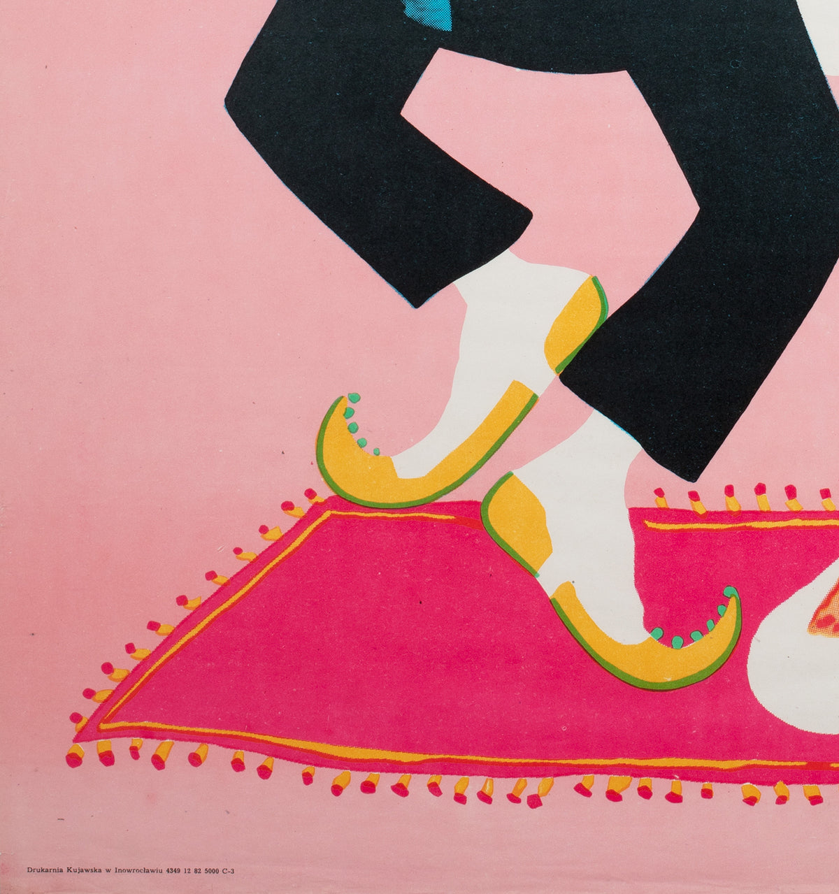 CYRK Magician Snake Charmer 1973 Polish Circus Poster, Miedza-Tomaszewski - detail