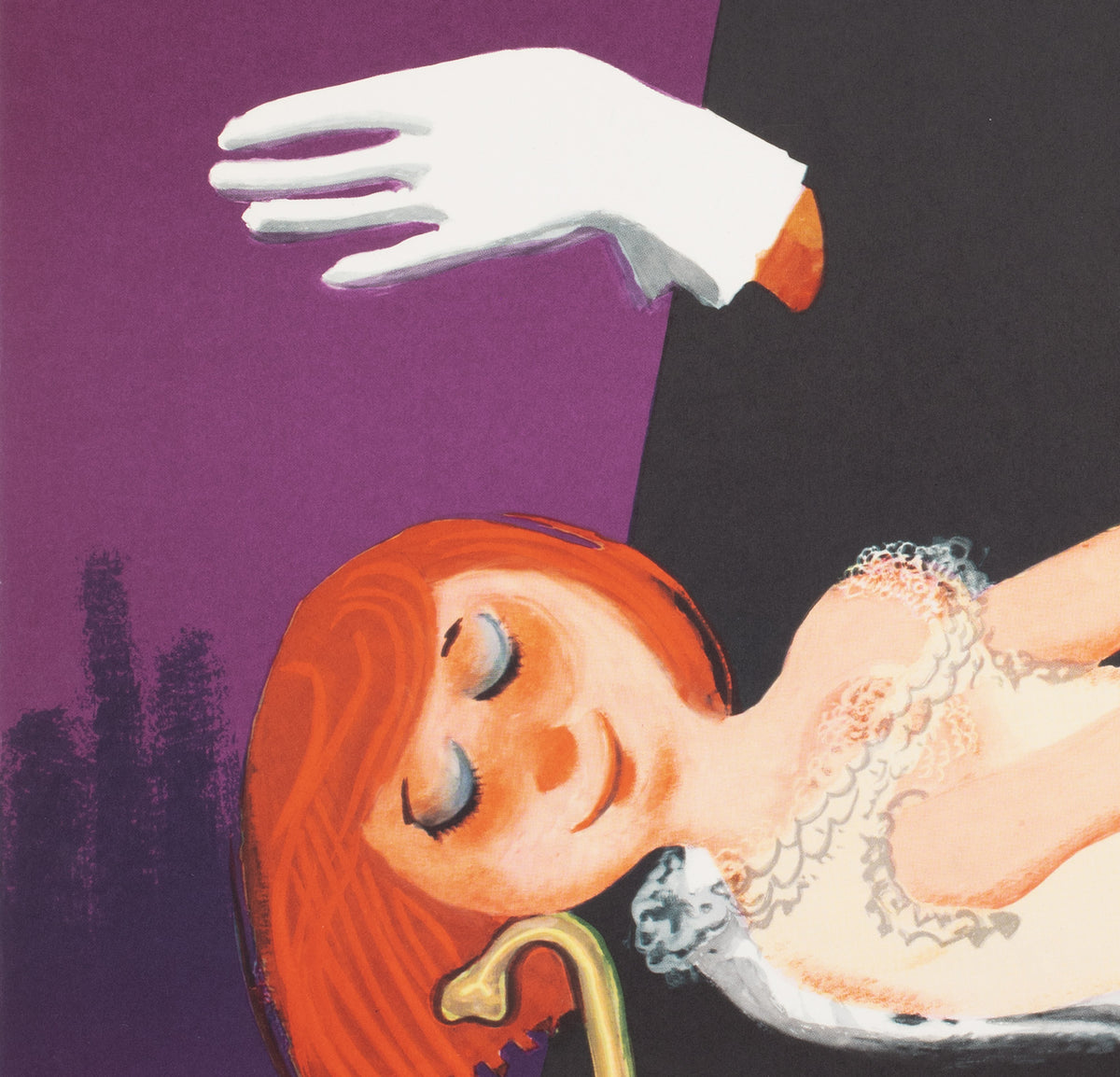 Cyrk Magician Levitatation 1975 Polish Circus Poster, Miedza-Tomaszewski - detail