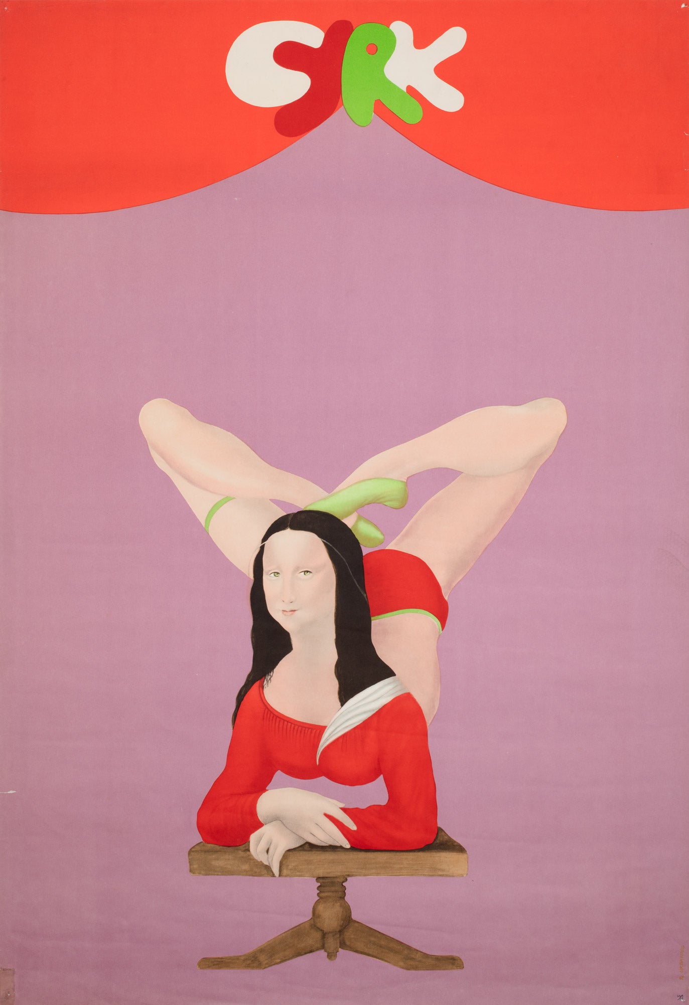 Polish CYRK Poster - Mona Lisa Contortionist R1970s, Urbaniec