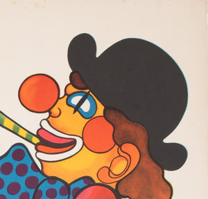 Cyrk One Man Band Clown R1976 Polish Circus Poster, Stachurski - detail
