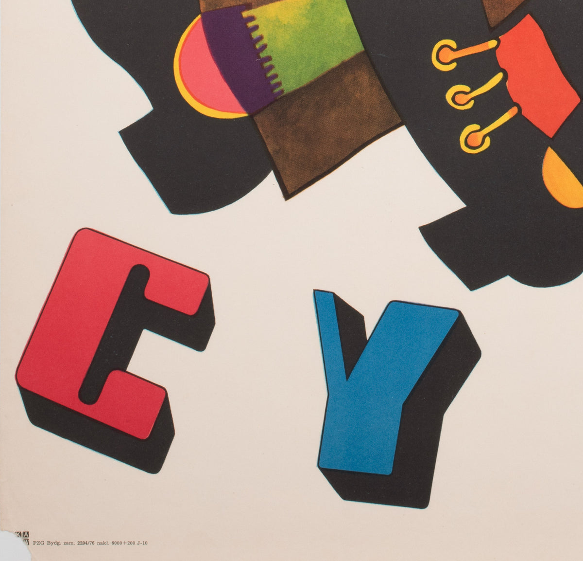 Cyrk One Man Band Clown R1976 Polish Circus Poster, Stachurski - detail