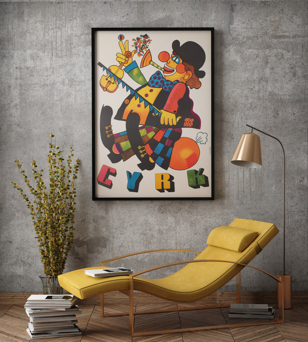 Cyrk One Man Band Clown R1976 Polish Circus Poster, Stachurski