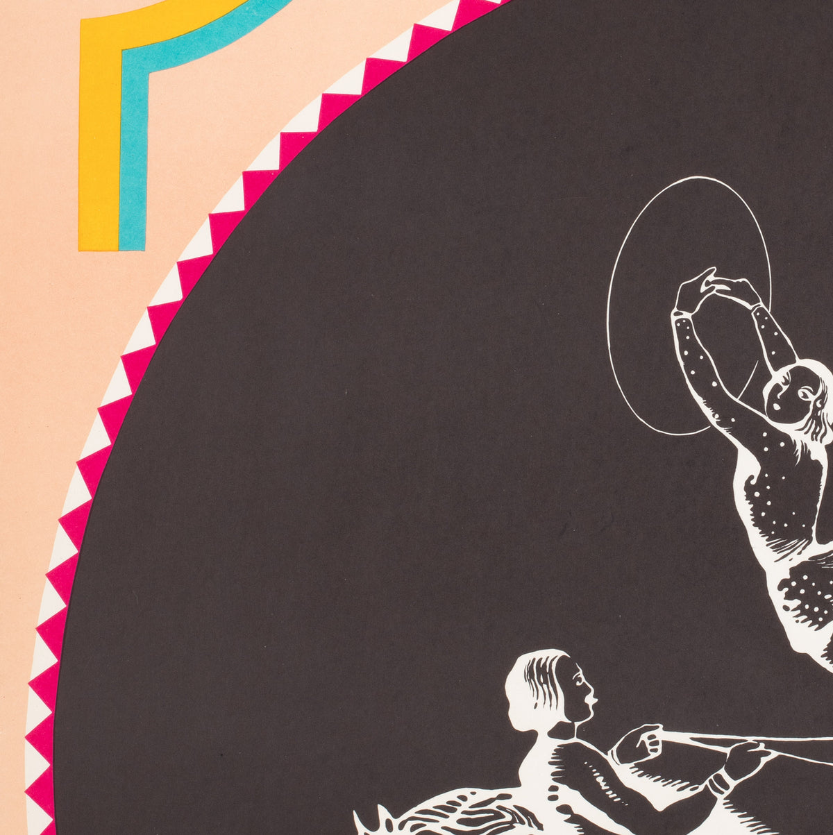Cyrk Performing on Horseback 1970 Polish Circus Poster, Majewski - detail