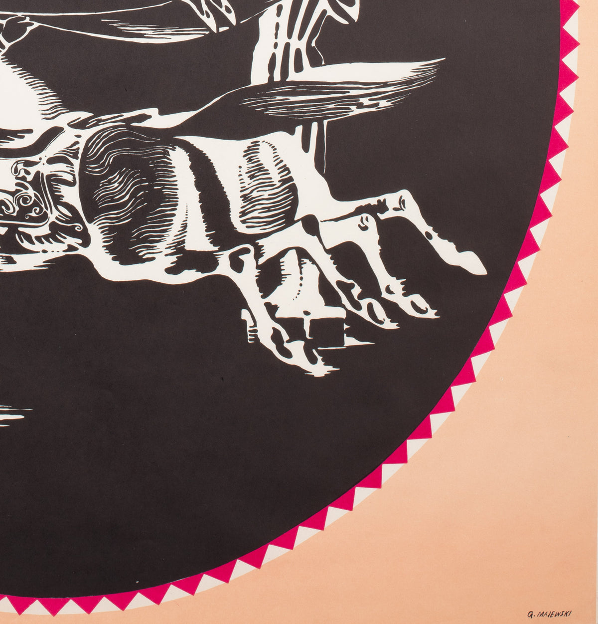 Cyrk Performing on Horseback 1970 Polish Circus Poster, Majewski - detail