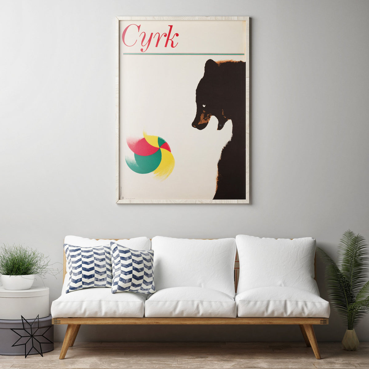 Cyrk Polish Circus Poster Bear with Ball 1965, Holdanowicz