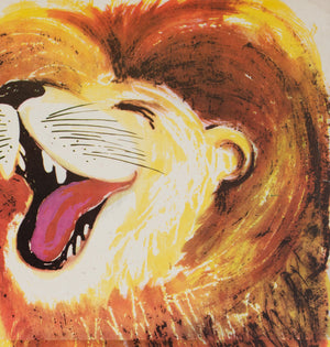 Cyrk Polish Circus Poster Clown and Lion R1982, Miedza-Tomaszewski - detail