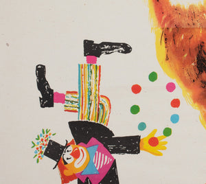 Cyrk Polish Circus Poster Clown and Lion R1982, Miedza-Tomaszewski - detail