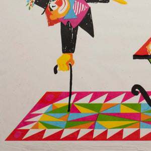 Cyrk Polish Circus Poster Clown and Lion R1982, Miedza-Tomaszewski - detail