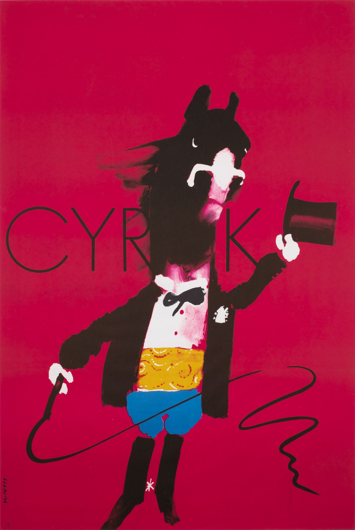 Cyrk Ringmaster Horse 1970s Polish Circus Poster, Waldemar Swierzy