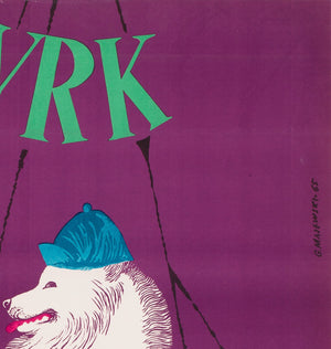 Cyrk Samoyed Cycling 1965 Polish Circus Poster, Gustaw Majewski - detail