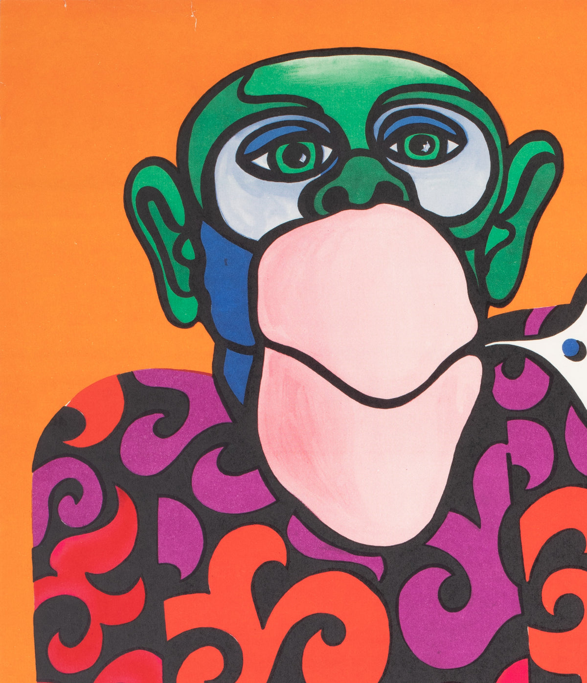 Cyrk Talking Monkey 1973 Polish Circus Poster, Hilscher - detail
