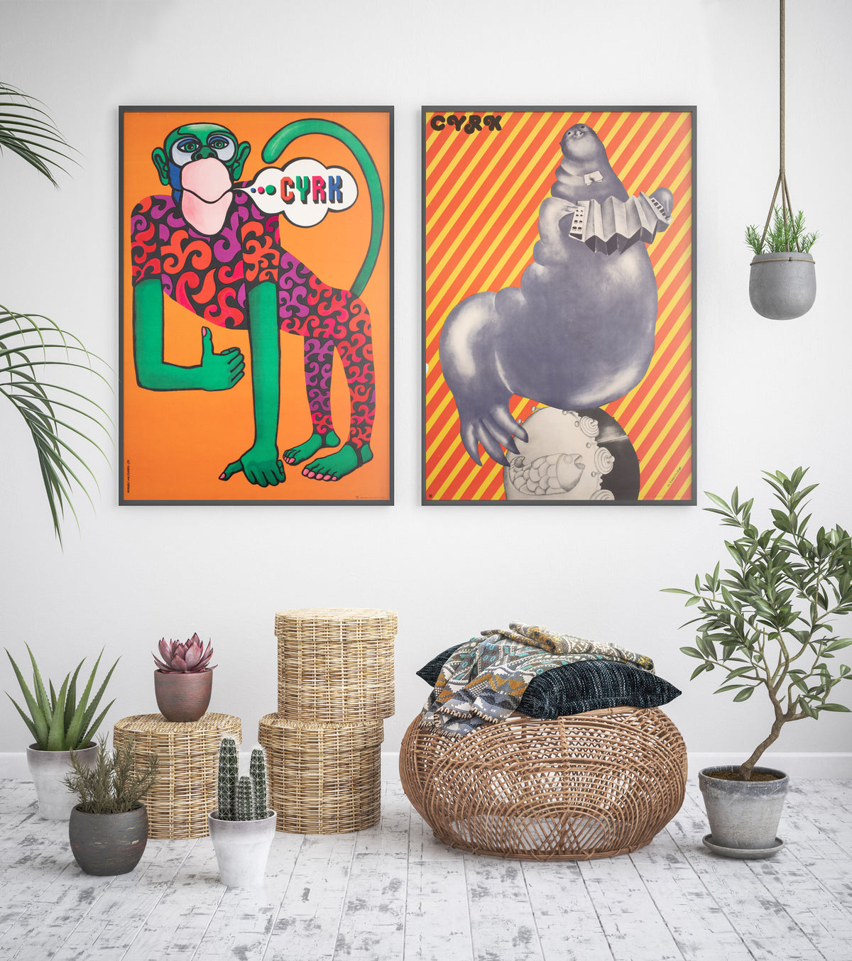 Cyrk Talking Monkey 1973 Polish Circus Poster, Hilscher