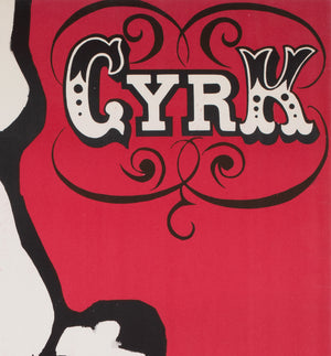 Cyrk Three Acrobats 1964 Polish Circus Poster, Gorka - detail