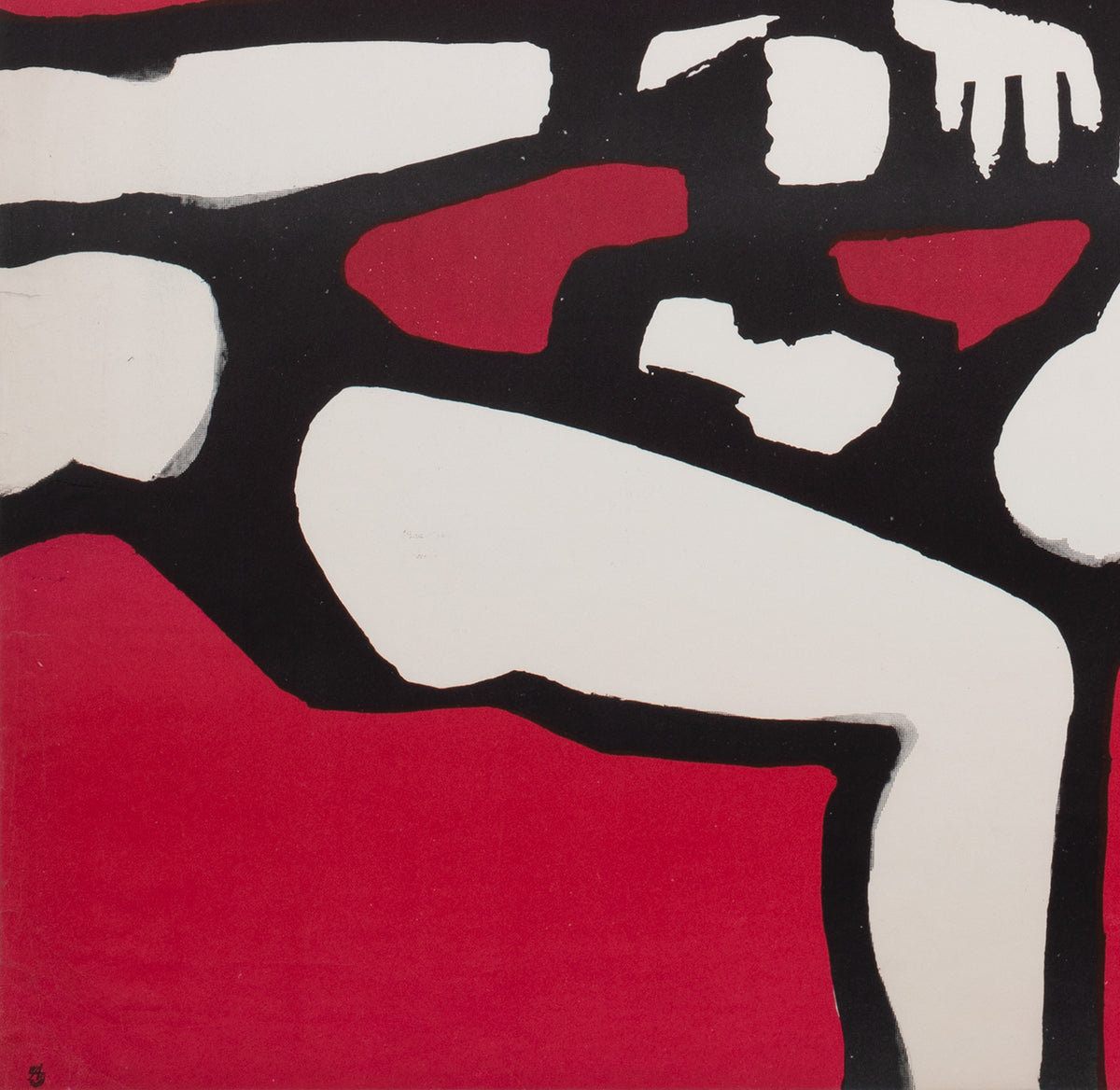 Cyrk Three Acrobats 1964 Polish Circus Poster, Gorka - detail