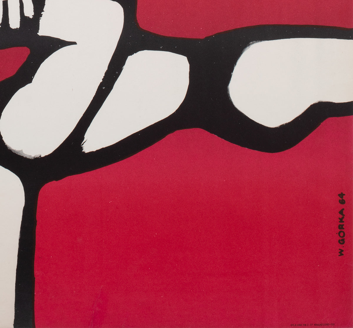 Cyrk Three Acrobats 1964 Polish Circus Poster, Gorka - detail