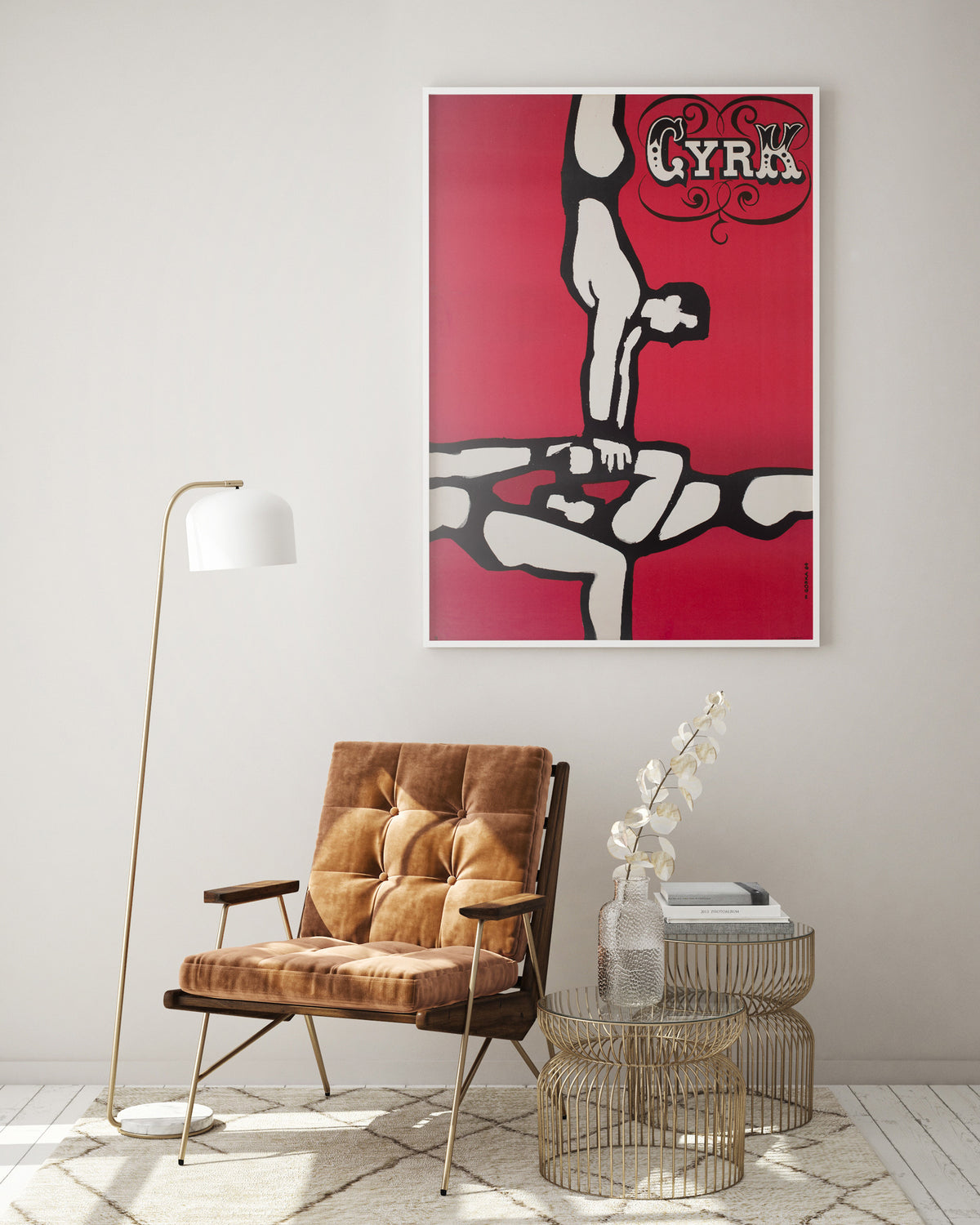 Cyrk Three Acrobats 1964 Polish Circus Poster, Gorka