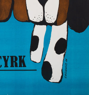 Cyrk Three Basset Hounds R1968 Polish B1 Circus Poster, Cieslewicz - detail