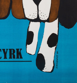 Cyrk Three Basset Hounds R1970s Polish B1 Circus Poster, Cieslewicz - detail