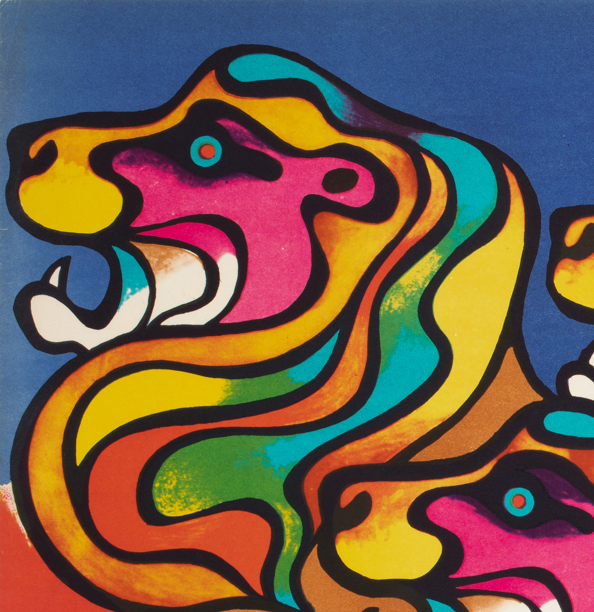 Cyrk Polish Circus Poster 3 Lions 1970, Jodlowski - detail