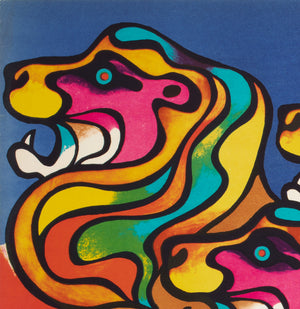 Cyrk Polish Circus Poster 3 Lions 1970, Jodlowski - detail