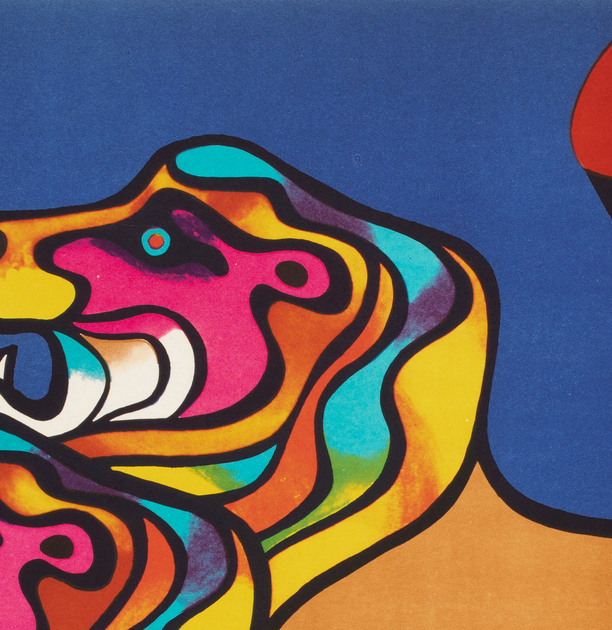 Cyrk Polish Circus Poster 3 Lions 1970, Jodlowski - detail