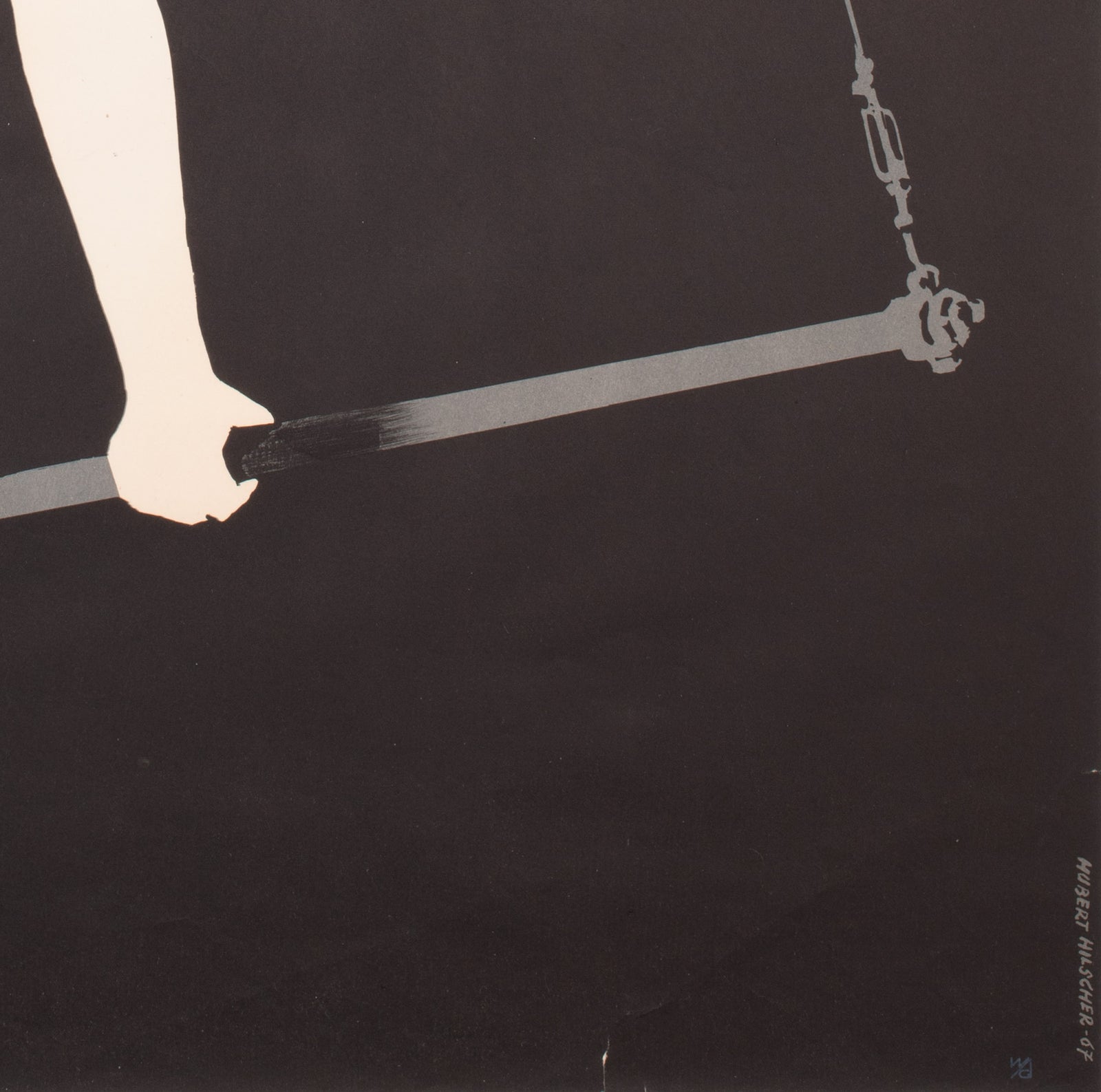 Cyrk Trapeze Aerialist 1967 Polish Circus Poster, Hilscher - detail