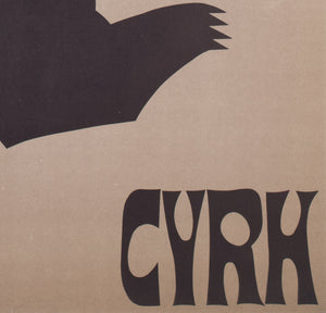 CYRK Trumpet Playing Bear 1969 Polish Circus Poster, Jerzy Treutler - detail