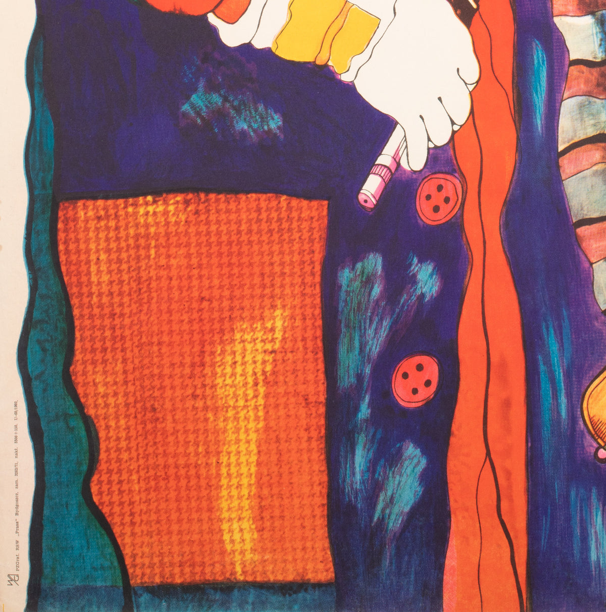 Cyrk Two Musical Clowns 1972 Polish Circus Poster, Stachurski - detail