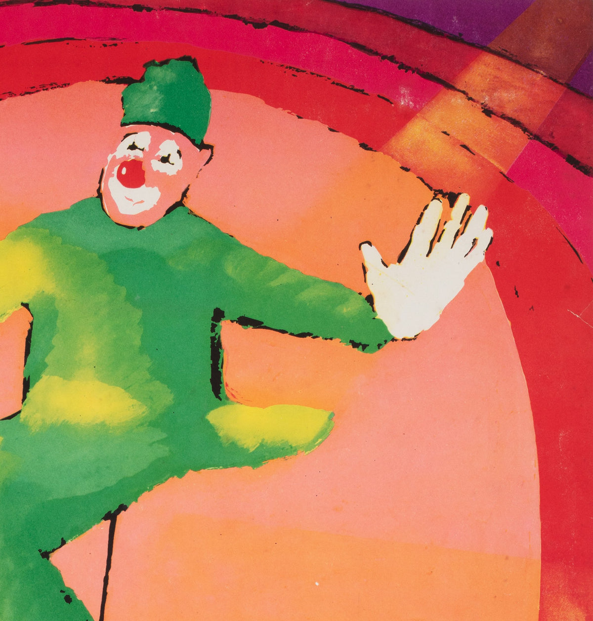 Unicycle Clown 1971 Polish CYRK Poster, Neugebauer - detail