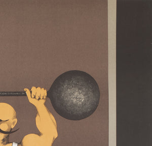 Cyrk Weight Lifting Skater 1974 Polish Circus Poster, Jan Kotarbinski - detail