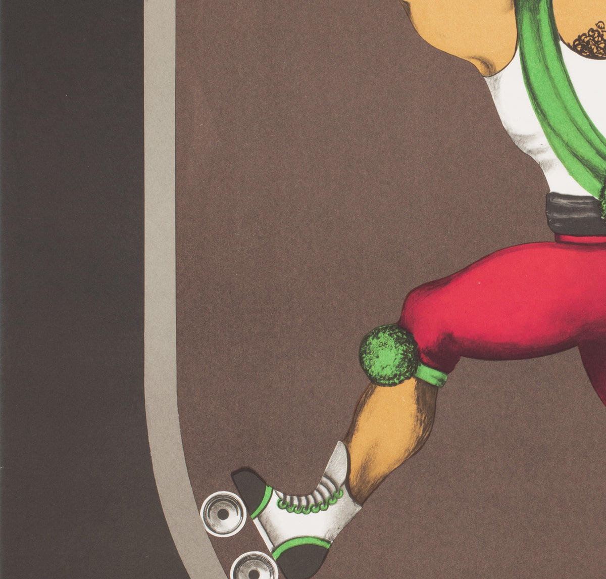 Cyrk Weight Lifting Skater 1974 Polish Circus Poster, Jan Kotarbinski - detail