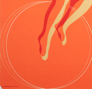 Cyrk Woman in Silhouette on Ball 1968 Polish Circus Poster, Holdanowicz - detail
