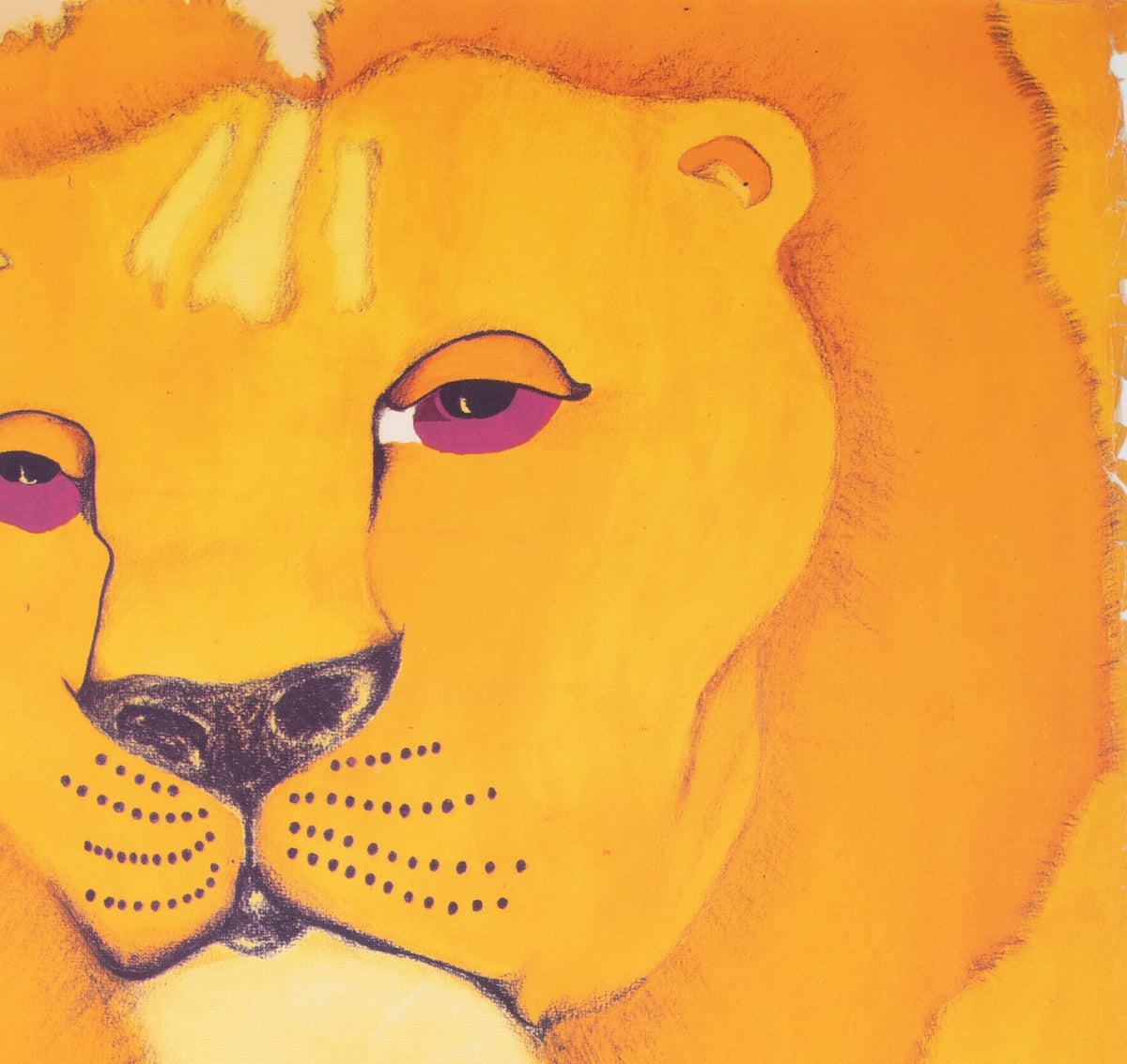 Cyrk Writing Lion 1974 Polish Circus Poster, Zukowska - detail