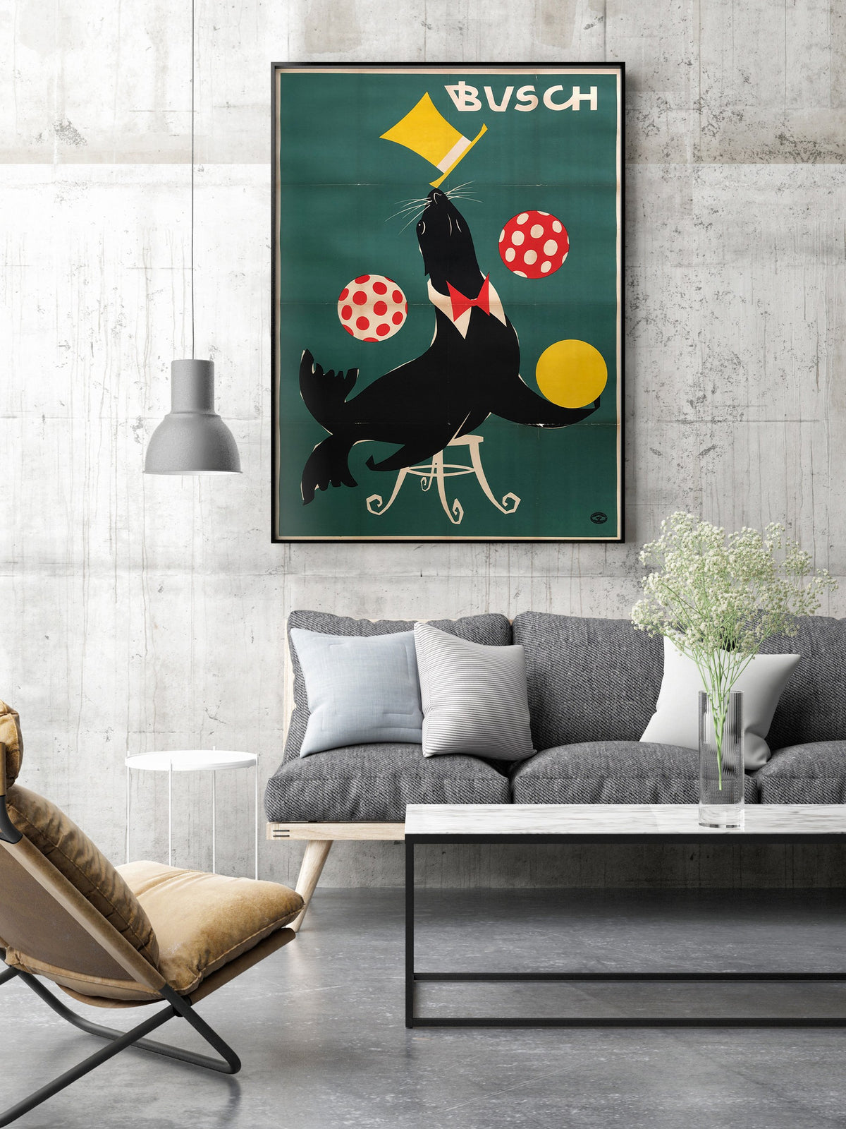 DDR Busch Circus 1967 Juggling Seal Poster