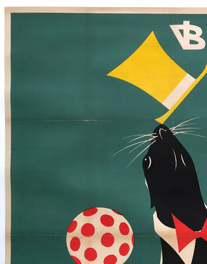 DDR Busch Circus 1967 Juggling Seal Poster - detail