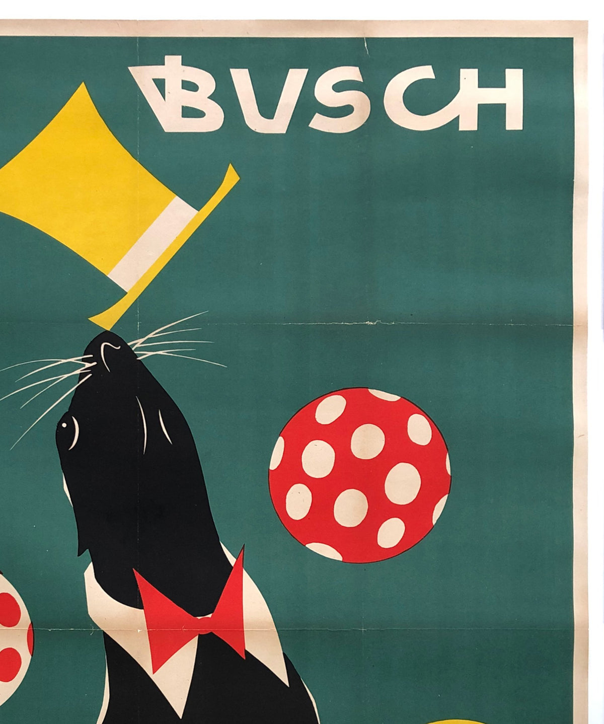 DDR Busch Circus 1967 Juggling Seal Poster - detail
