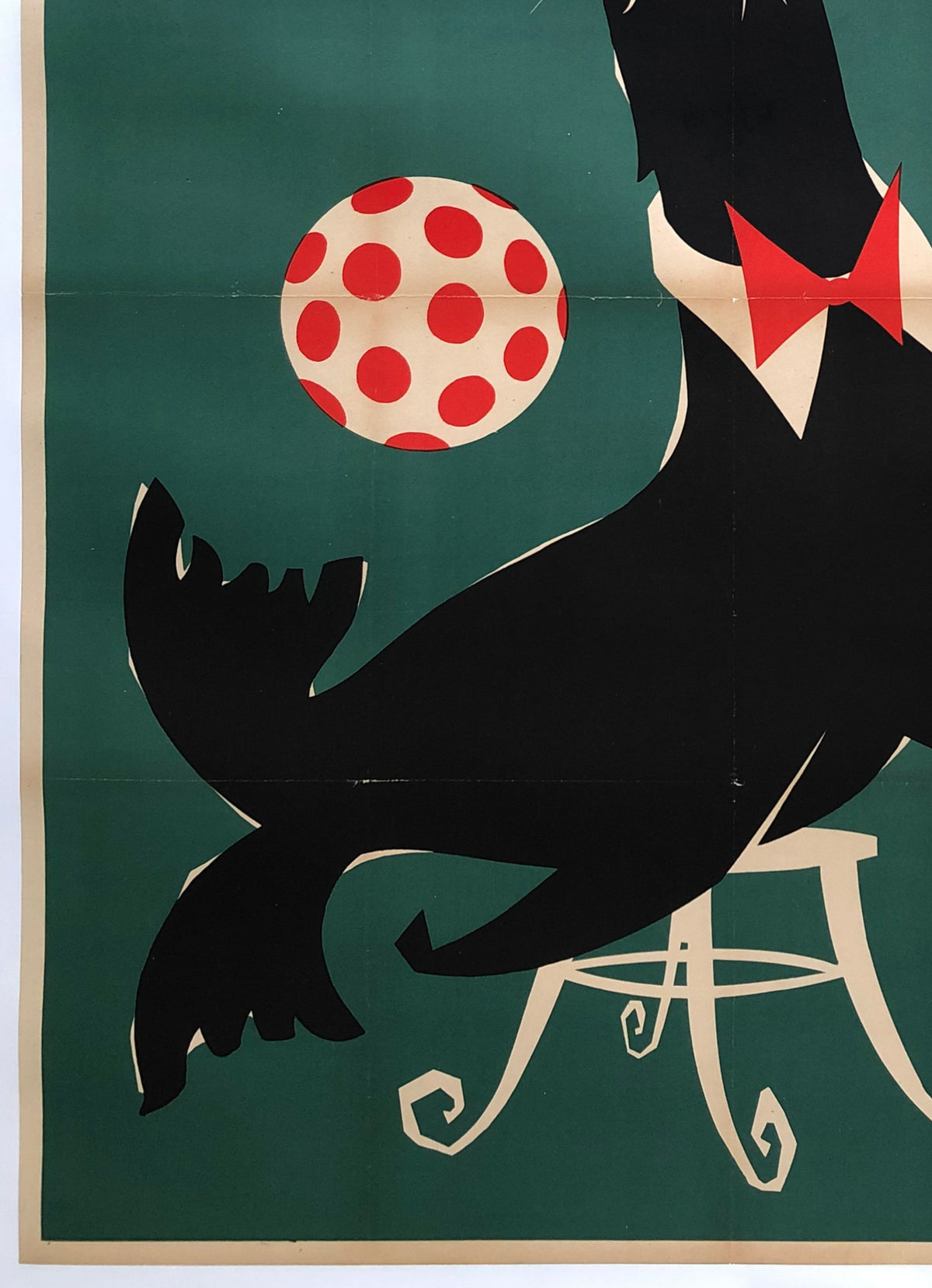 DDR Busch Circus 1967 Juggling Seal Poster - detail