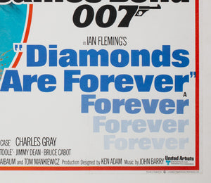 Diamonds Are Forever 1971 UK Quad Film Movie Poster McGinnis James Bond - detail