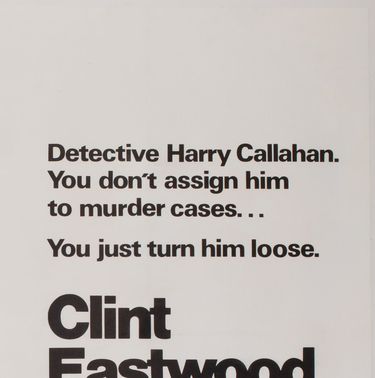 Dirty Harry 1971 UK Quad Film Poster