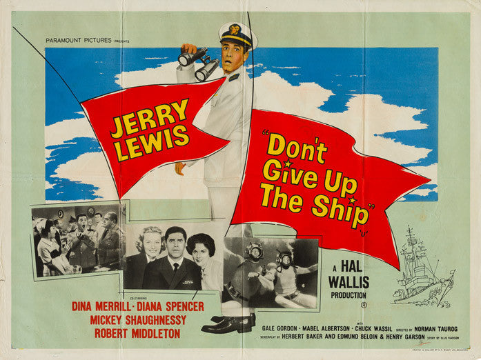 Don't Give Up The Ship 1959 original vintage UK quad film movie poster - Jerry Lewis