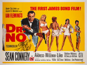 Dr No 1962 UK Quad Film Movie Poster, James Bond