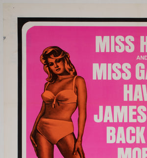 Goldfinger Dr No Double Bill R1966 US 1 Sheet Film Poster, James Bond - detail