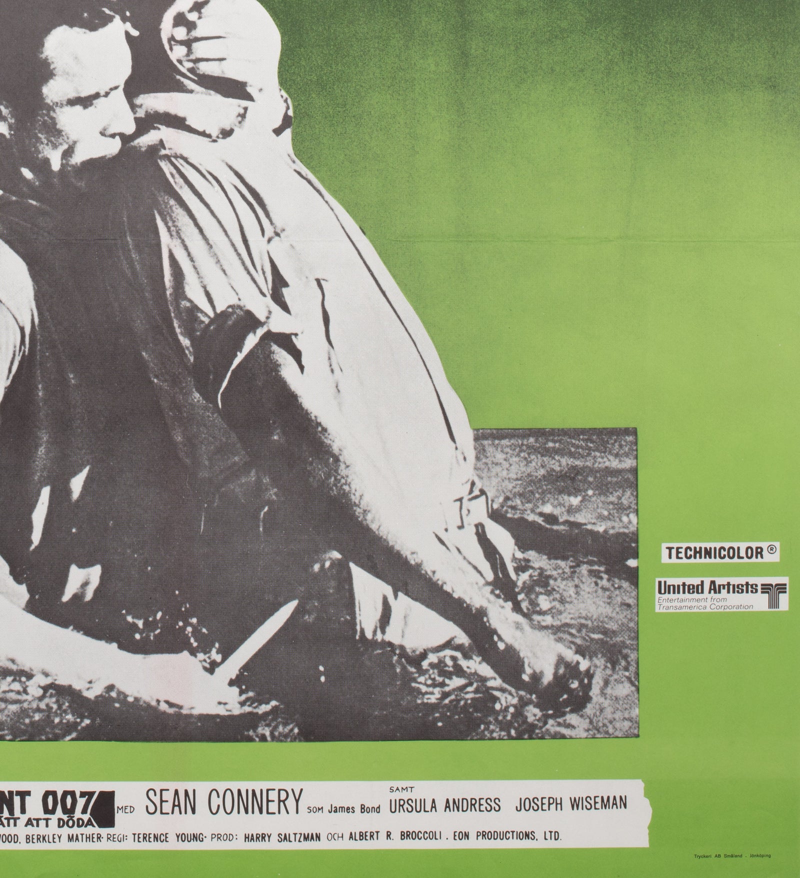 Dr No R1972 Swedish Film Poster, Aberg - detail