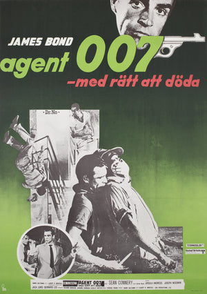 Dr No R1972 Swedish Film Poster, Aberg